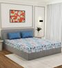 Blue Abstract 180 TC Polyester Double Size Bedsheet With 2 Pillow Covers