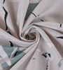 Beige Abstract 180 TC Polyester Double Size Bedsheet With 2 Pillow Covers