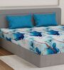 Blue Abstract 180 TC Polyester Double Size Bedsheet With 2 Pillow Covers