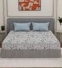 Beige Abstract 180 TC Polyester Double Size Bedsheet With 2 Pillow Covers
