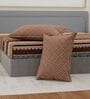 Brown Abstract 180 TC Polyester Double Size Bedsheet With 2 Pillow Covers