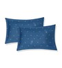 Blue Abstract 180 TC Polyester Double Size Bedsheet With 2 Pillow Covers
