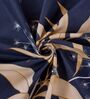 Blue Floral 180 TC Polyester Double Size Bedsheet With 2 Pillow Covers