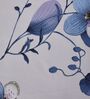Blue Floral 180 TC Polyester Double Size Bedsheet With 2 Pillow Covers