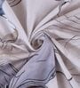 Blue Floral 180 TC Polyester Double Size Bedsheet With 2 Pillow Covers
