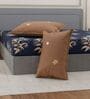 Blue Floral 180 TC Polyester Double Size Bedsheet With 2 Pillow Covers