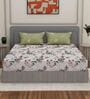 Green Floral 180 TC Polyester Double Size Bedsheet With 2 Pillow Covers