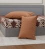 Brown Floral 180 TC Polyester Double Size Bedsheet With 2 Pillow Covers