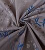 Grey Floral 180 TC Polyester Double Size Bedsheet With 2 Pillow Covers