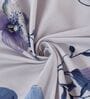 Blue Floral 180 TC Polyester Double Size Bedsheet With 2 Pillow Covers