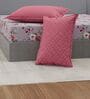 Pink Floral 180 TC Polyester Double Size Bedsheet With 2 Pillow Covers