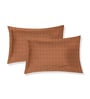Brown Floral 180 TC Polyester Double Size Bedsheet With 2 Pillow Covers