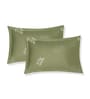 Green Floral 180 TC Polyester Double Size Bedsheet With 2 Pillow Covers