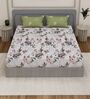 Green Floral 180 TC Polyester Double Size Bedsheet With 2 Pillow Covers