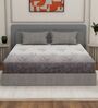 Grey Floral 180 TC Polyester Double Size Bedsheet With 2 Pillow Covers