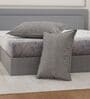 Grey Floral 180 TC Polyester Double Size Bedsheet With 2 Pillow Covers