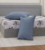 Blue Floral 180 TC Polyester Double Size Bedsheet With 2 Pillow Covers