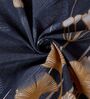 Blue Floral 180 TC Polyester Double Size Bedsheet With 2 Pillow Covers