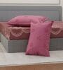 Pink Floral 180 TC Polyester Double Size Bedsheet With 2 Pillow Covers