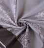 Grey Floral 180 TC Polyester Double Size Bedsheet With 2 Pillow Covers