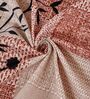 Beige Floral 180 TC Polyester Double Size Bedsheet With 2 Pillow Covers