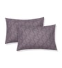 Grey Floral 180 TC Polyester Double Size Bedsheet With 2 Pillow Covers