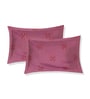 Pink Floral 180 TC Polyester Double Size Bedsheet With 2 Pillow Covers