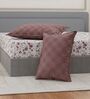 Peach Floral 180 TC Polyester Double Size Bedsheet With 2 Pillow Covers