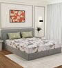 Green Floral 180 TC Polyester Double Size Bedsheet With 2 Pillow Covers