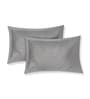 Grey Leaf 180 TC Polyester Double Size Bedsheet With 2 Pillow Covers