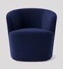 Aron Velvet Low Back Lounge Chair In Navy Blue  Colour