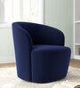 Aron Velvet Low Back Lounge Chair In Navy Blue  Colour
