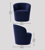 Aron Velvet Low Back Lounge Chair In Navy Blue  Colour