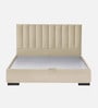 Jacklin Velvet Upholstered  Queen Size Bed In Beige Color with Hydraulic Storage