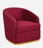 Victoria Velvet 1 Seater Sofa In Maroon Colour