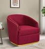Victoria Velvet 1 Seater Sofa In Maroon Colour