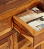 Arrata Solid Wood Shoe Cabinet In Natural Teak Finish