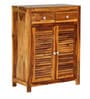 Arrata Solid Wood Shoe Cabinet In Natural Teak Finish