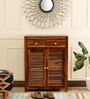 Arrata Solid Wood Shoe Cabinet In Natural Teak Finish