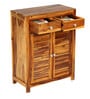 Arrata Solid Wood Shoe Cabinet In Natural Teak Finish