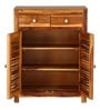 Arrata Solid Wood Shoe Cabinet In Natural Teak Finish