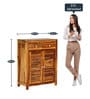 Arrata Solid Wood Shoe Cabinet In Natural Teak Finish