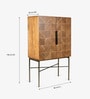 Arrow Bar Cabinet In Teak Finish