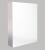 Stainless Steel Silver 3 Compartment Single Door Bathroom Cabinet With Mirror (L: 16, W: 5, H: 22 Inches)