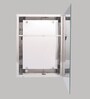 Stainless Steel Silver 3 Compartment Single Door Bathroom Cabinet With Mirror (L: 16, W: 5, H: 22 Inches)