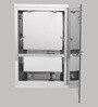 Stainless Steel Silver 2 Compartment Bathroom Cabinet With Mirror (L: 12, W: 5, H: 18 Inches)
