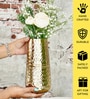 Arrow Engraved Gold Metal Vase