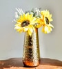 Arrow Engraved Gold Metal Vase