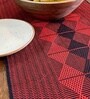 Arrowhead Handwoven Cotton Striped Pattern Heat Resistant Anti Skid Washable Black & Red 6 Seater (14x72inches) Table Runner for Dining Table