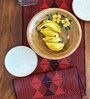 Arrowhead Handwoven Cotton Striped Pattern Heat Resistant Anti Skid Washable Black & Red 6 Seater (14x72inches) Table Runner for Dining Table